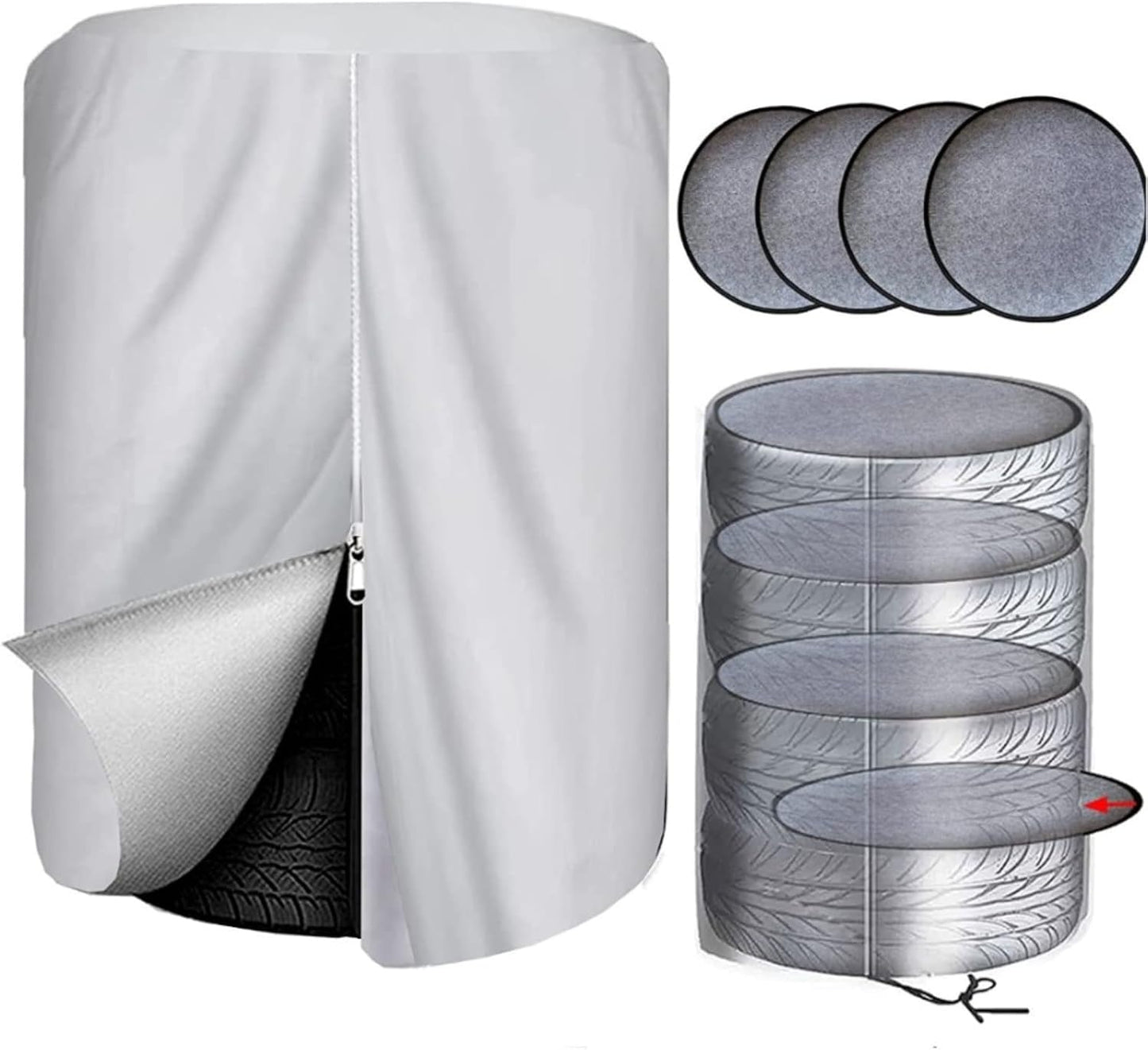 Housses de rangement pour pneus: en tissu Oxford, fermeture zippée, résistant à l'eau, 420D